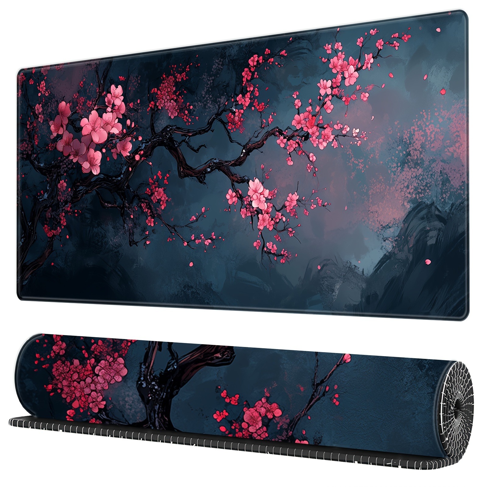 Esports Gaming Desk - Night Cherry Blossom gaming mouse pad,