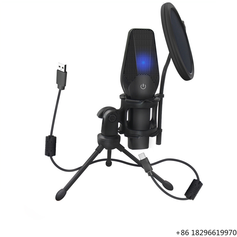 Streaming Mic Condenser - USB Metal Condenser Gaming Microphone Desktop