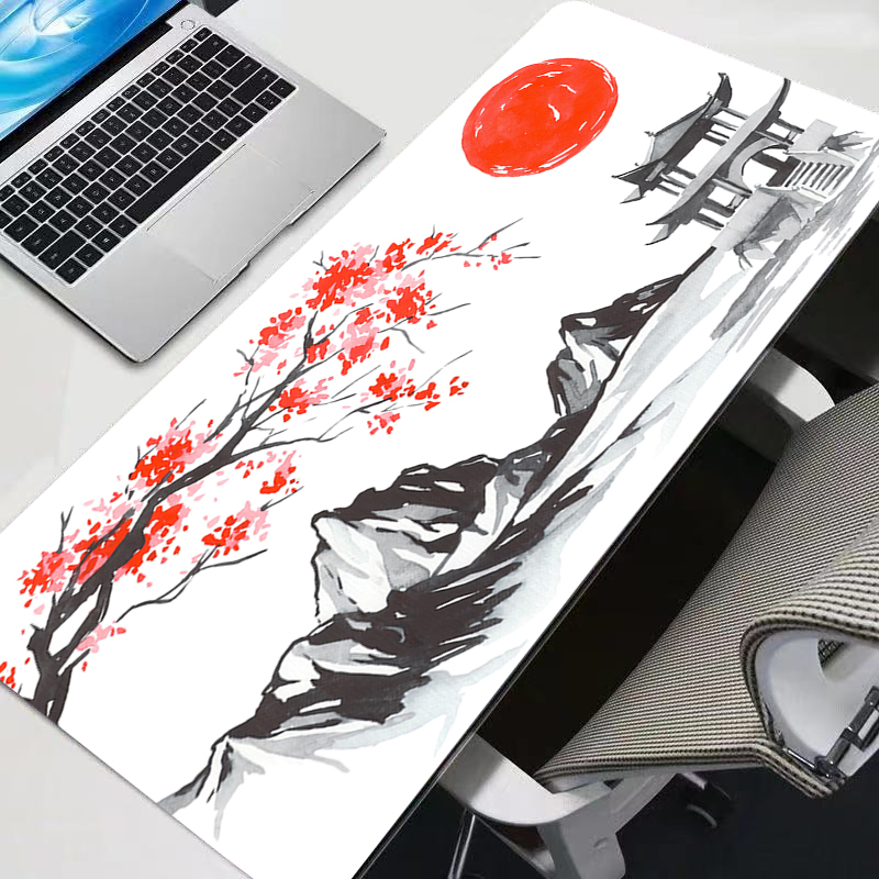 Esports Gaming Keyboard - Mouse pad Ink wash painting pavilion