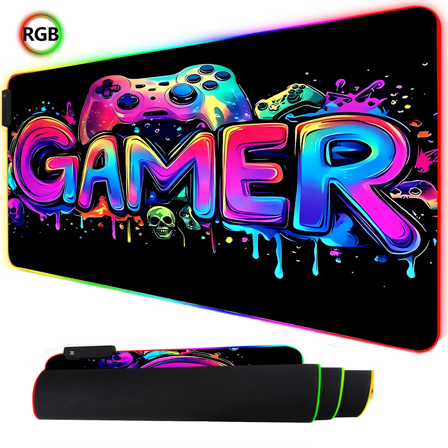 Esports Gaming Keyboard - RGB Neon Gaming Controller Art Mouse