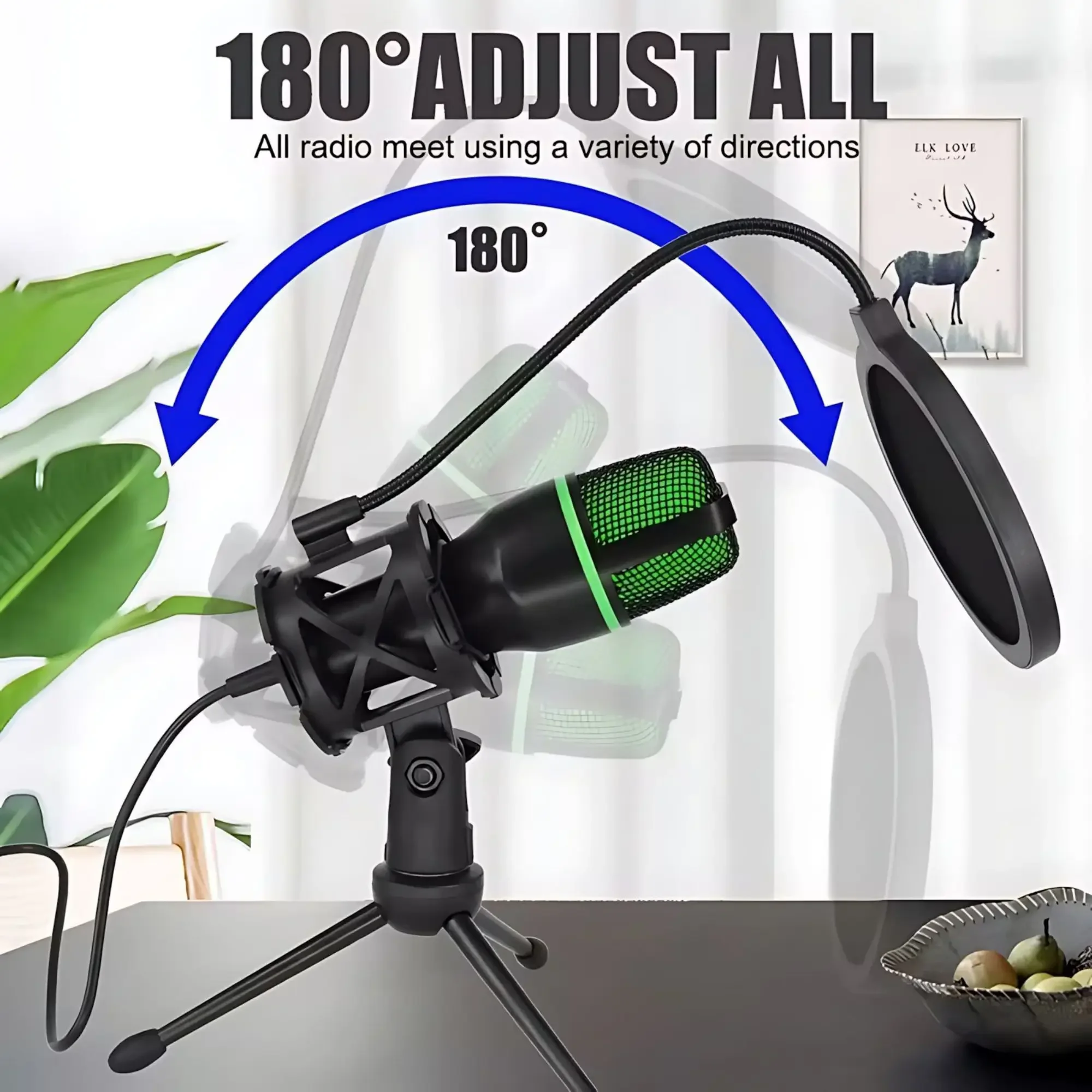 RGB Lighting Microphone Kit wi – Streaming Mic Condenser recenzja i cena
