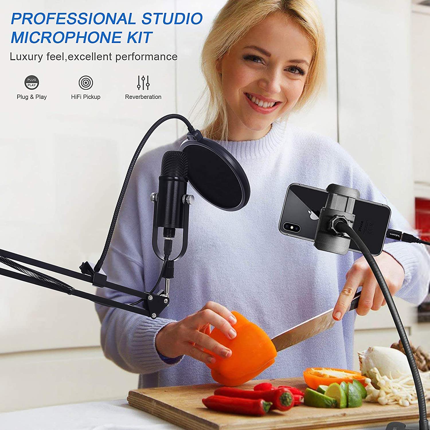 BM86 USB Condenser Microphone  – Streaming Mic Condenser recenzja i cena