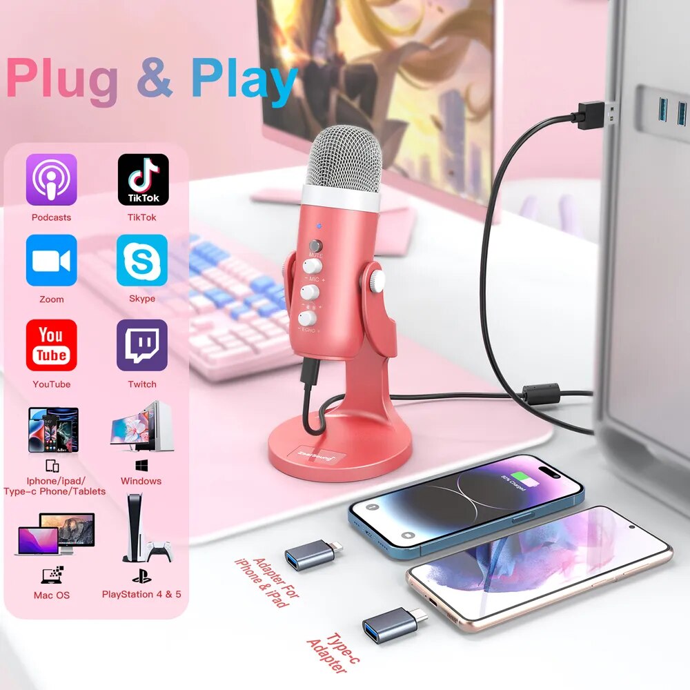 Haomuren USB Condenser Microph – Streaming Mic Condenser recenzja i cena