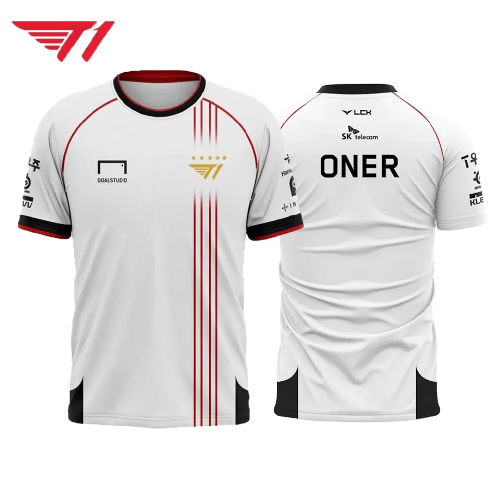 T1 Esports Jersey – White & Re – Esports Gaming Logo recenzja i cena
