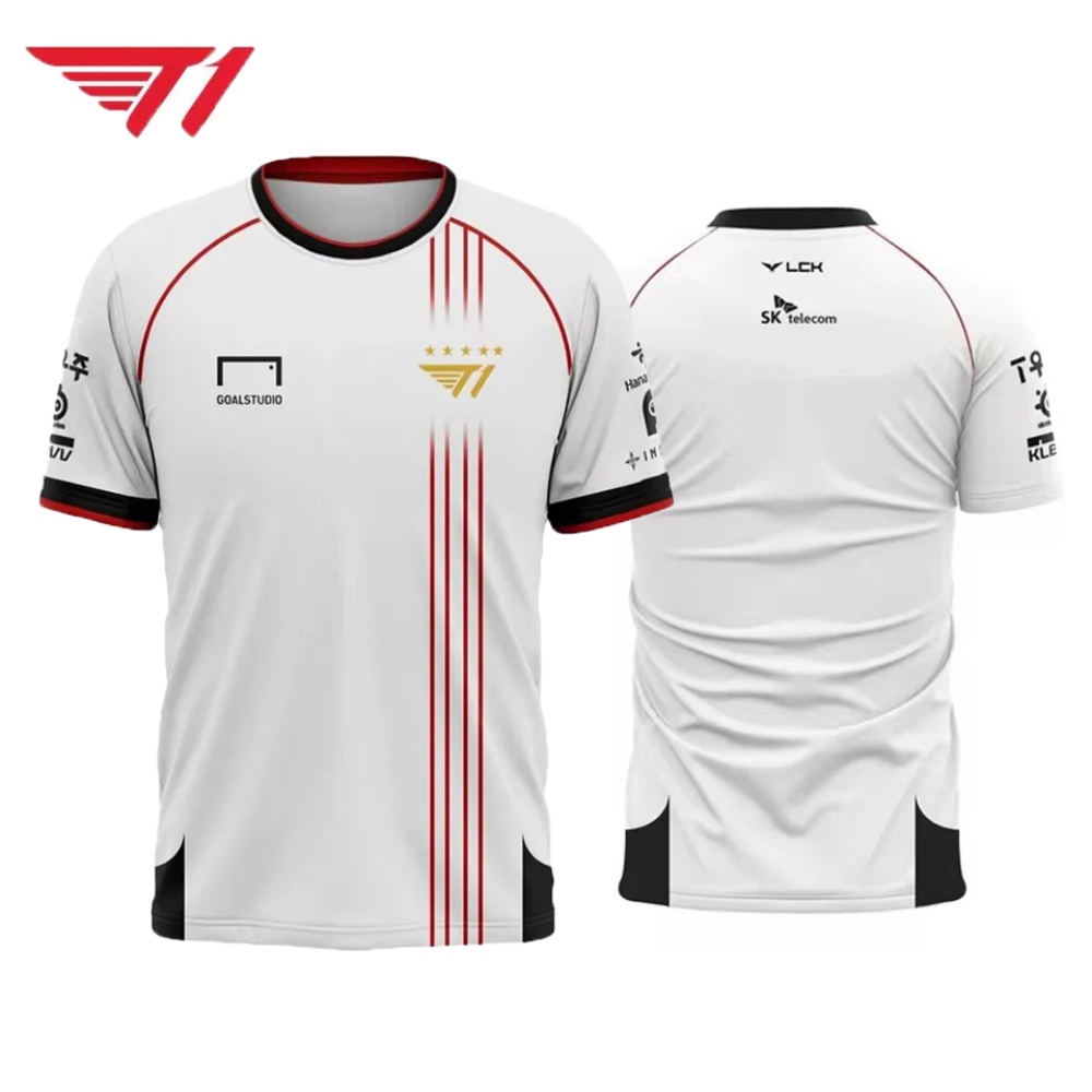 T1 Esports Jersey – White & Re – Esports Gaming Logo recenzja i cena