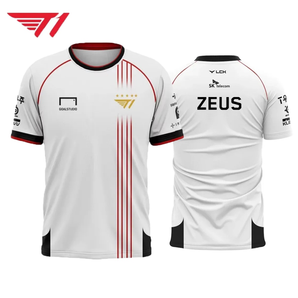 T1 Esports Jersey – White & Re – Esports Gaming Logo recenzja i cena