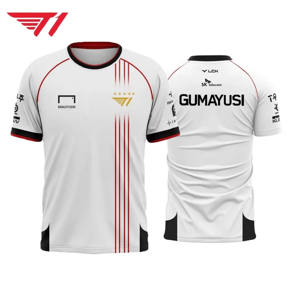 T1 Esports Jersey – White & Re – Esports Gaming Logo recenzja i cena