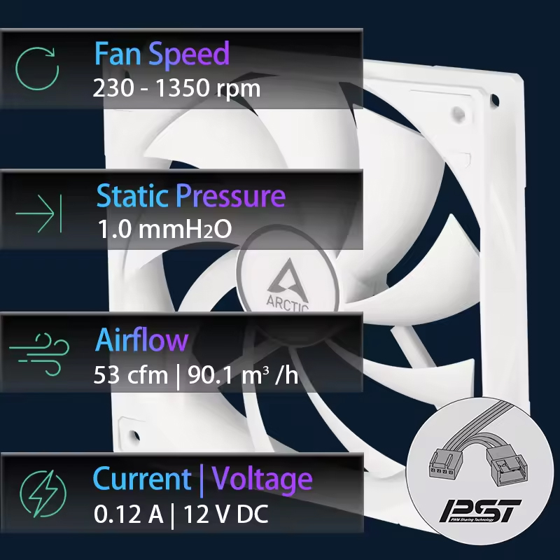 ARCTIC F12 PWM PST 120mm Fan,  – Esports Gaming Fan recenzja i cena