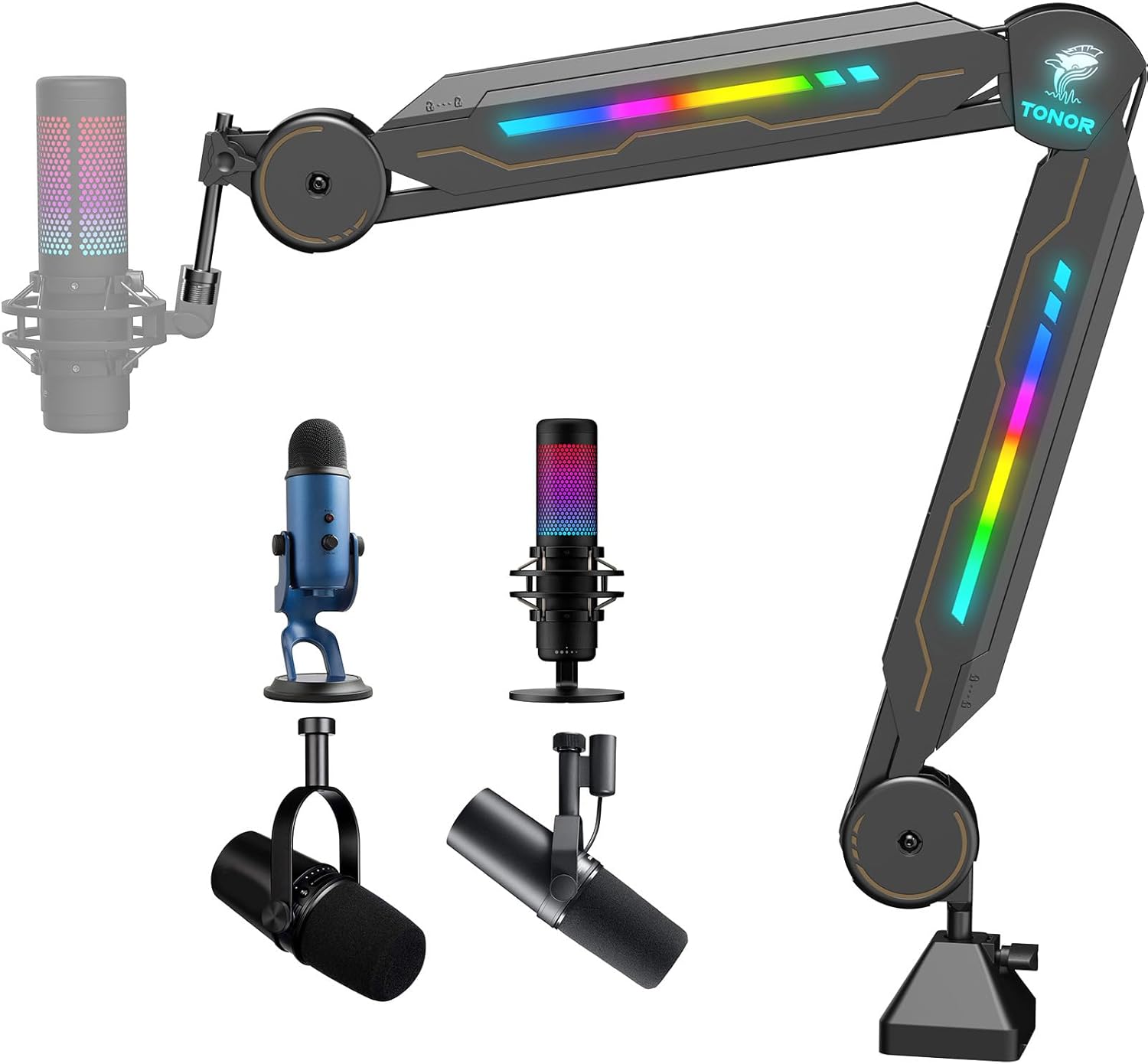 RGB Mic Stand with 11 Light Mo – Streaming Mic Condenser recenzja i cena