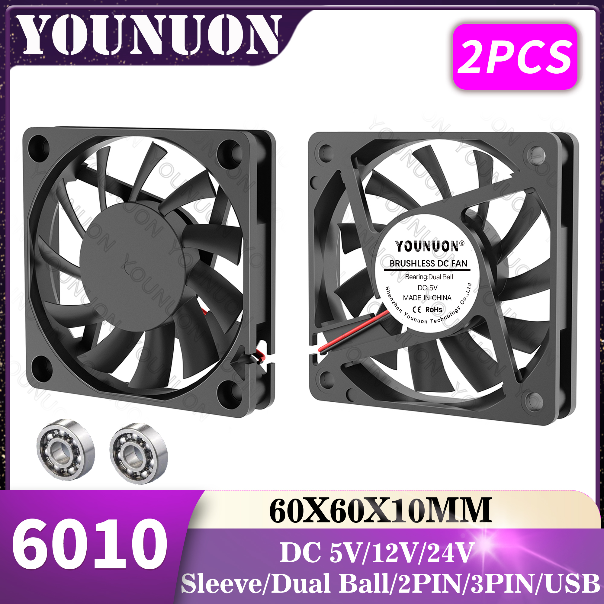 2PCS 60mm 5V 12V 24V Brushless – Esports Gaming Fan recenzja i cena