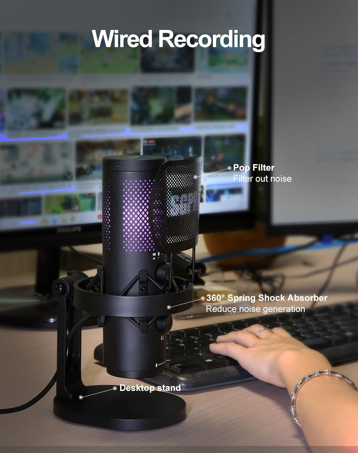 Wireless USB Microphone for St – Streaming Mic Condenser recenzja i cena