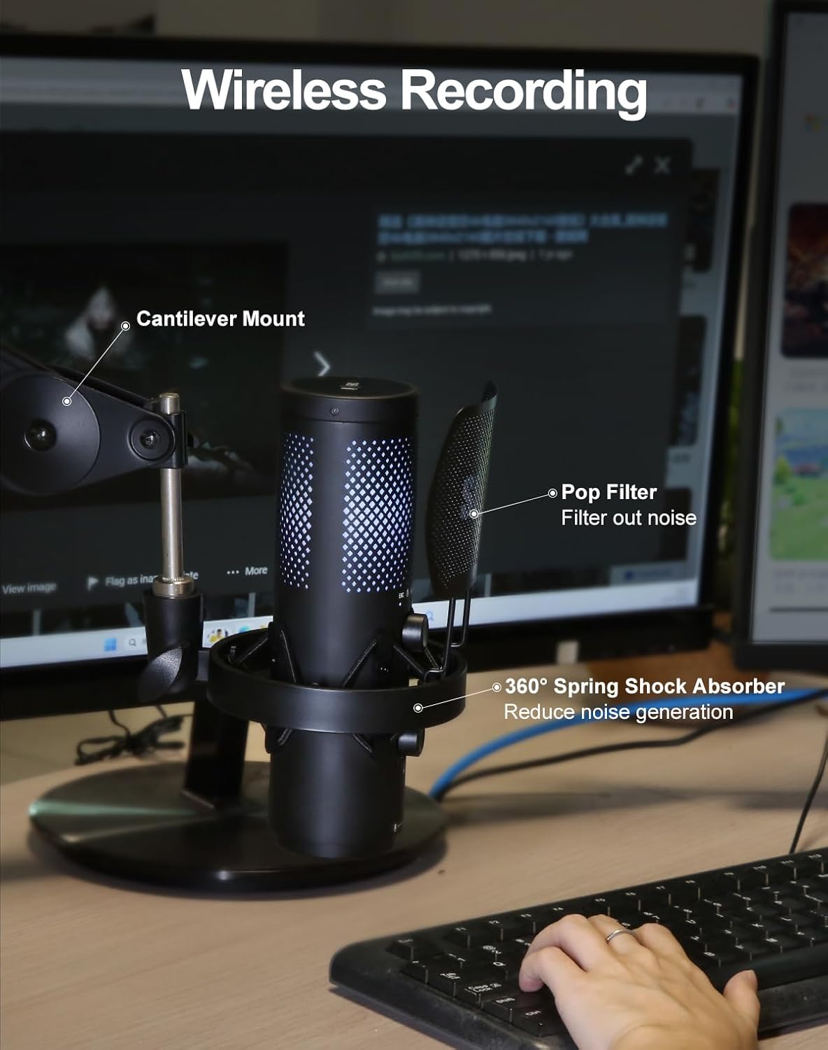 Wireless USB Microphone for St – Streaming Mic Condenser recenzja i cena